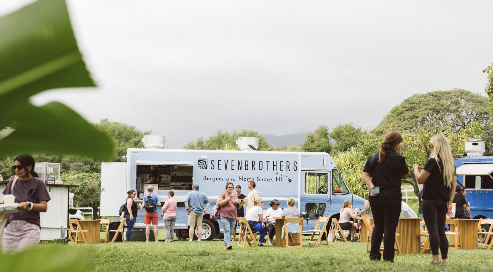The Seven Brothers food truck serving guests at an outdoor event on the North Shore